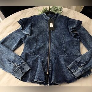 Women's Denim Peplum Jacket